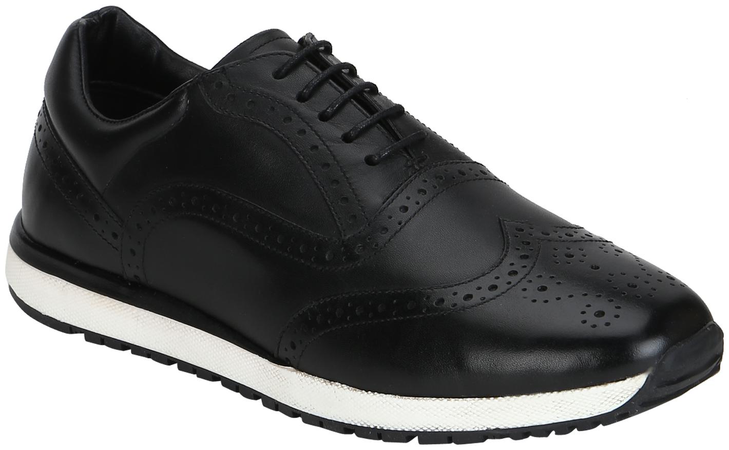 

Aditi Wasan Black Genuine Leather Wingtip Sneaker