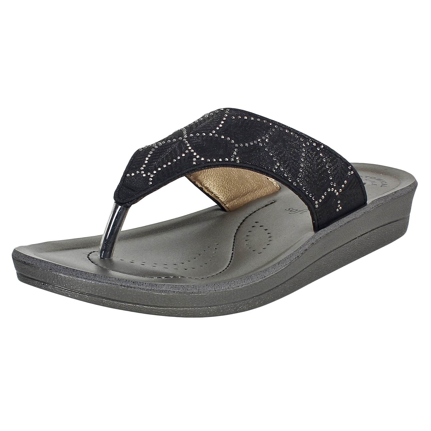

Aerowalk Qz01 Black Women High Grade Pu Sandal