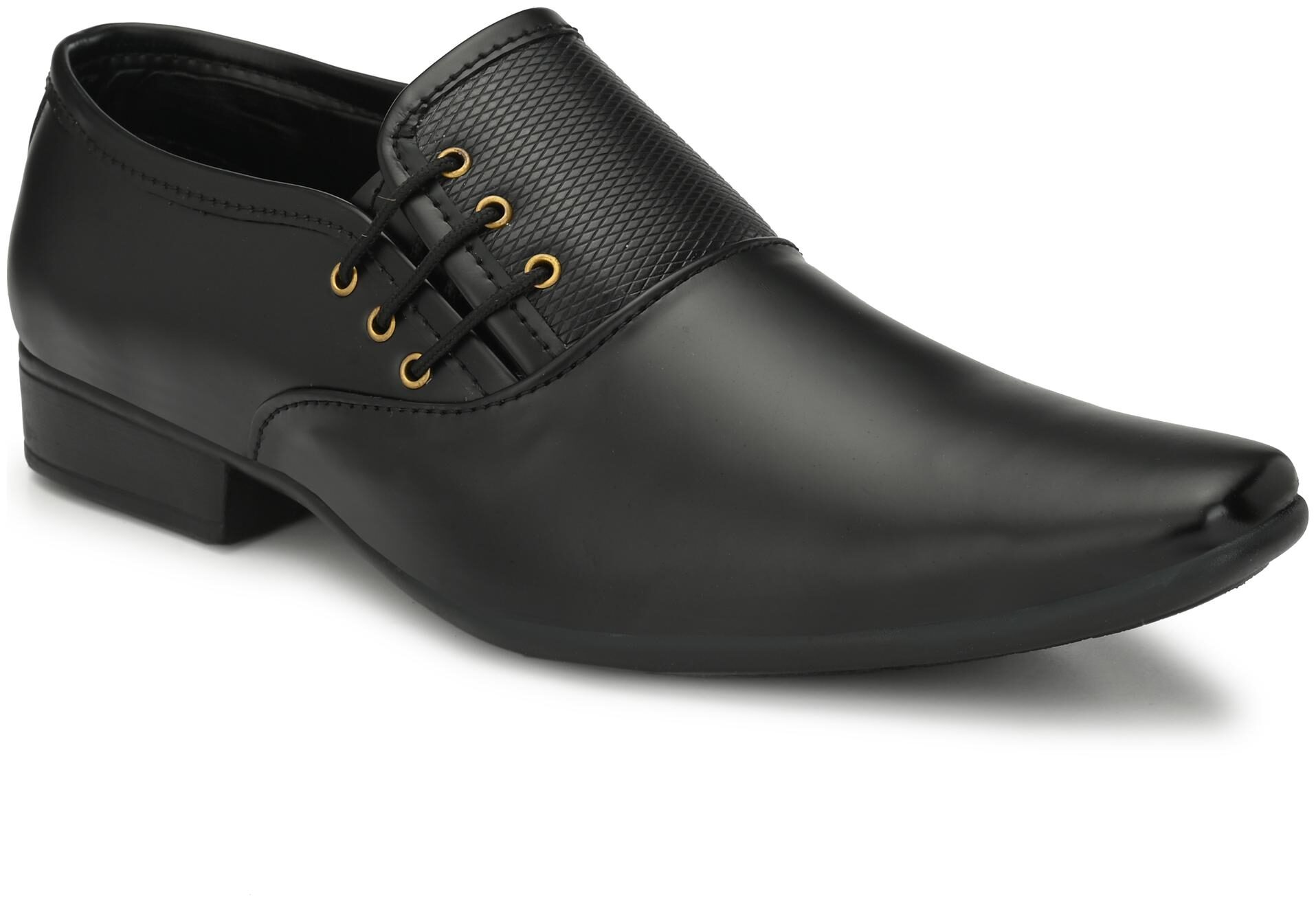 

AFREET Men Black Derby Formal Shoes - SIDE LESS