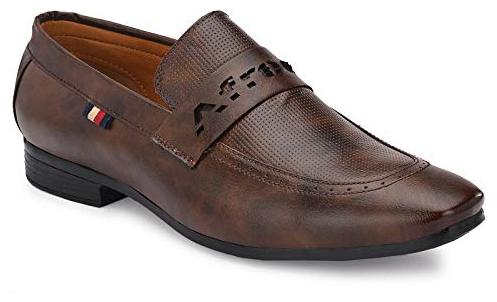 

AFREET Men Brown Slip-On Formal Shoes - B089VNCFMB