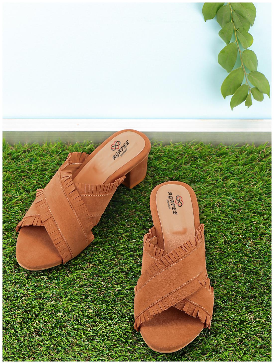 

AGAPEE FASHION Women Tan Mules
