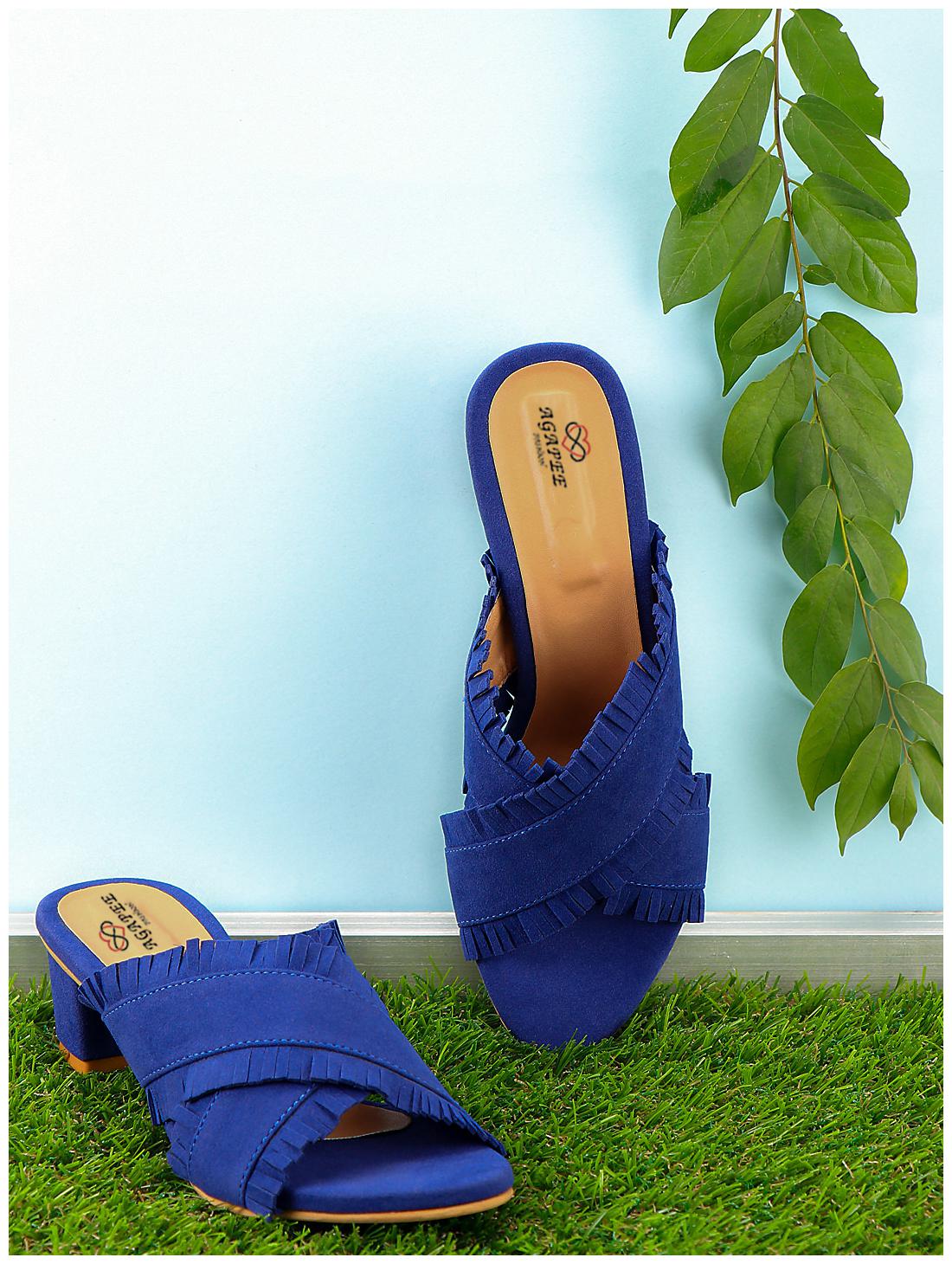 

AGAPEE FASHION Women Blue Mules