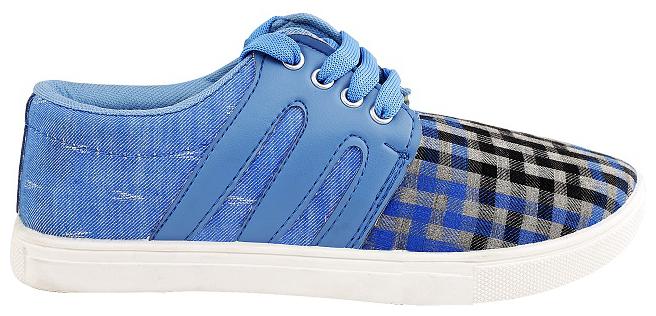 

Airbird Men Blue Check Printed Casual Shoes