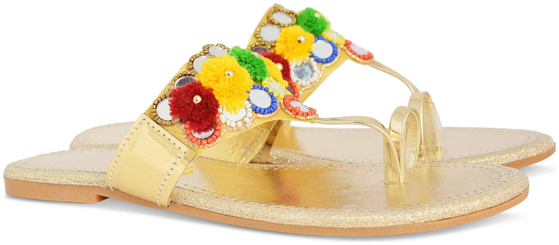

AISHWARY GLAMS Women Silver One Toe Flats
