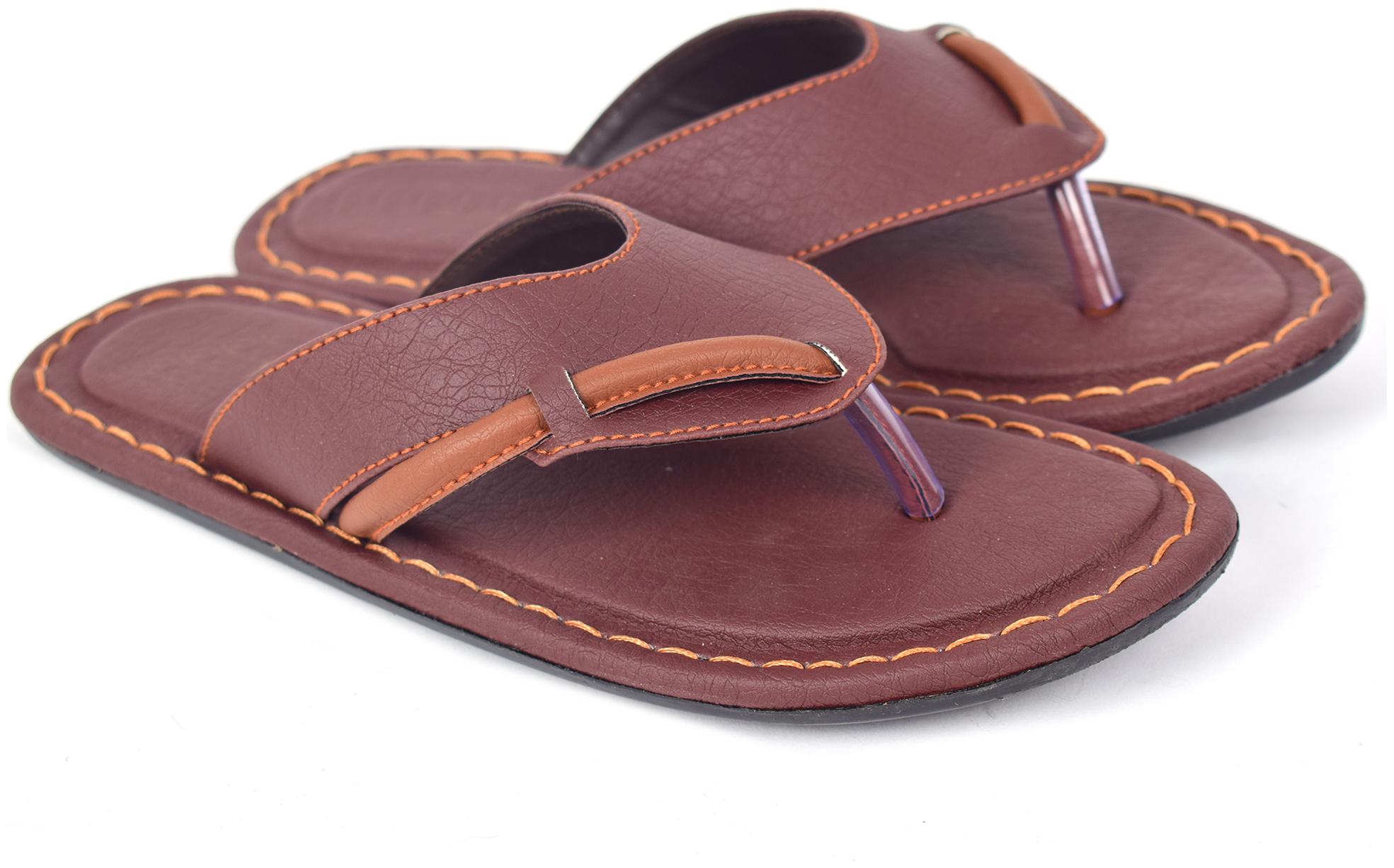 

Aishwary Glams Men Brown Synthetic Slippers