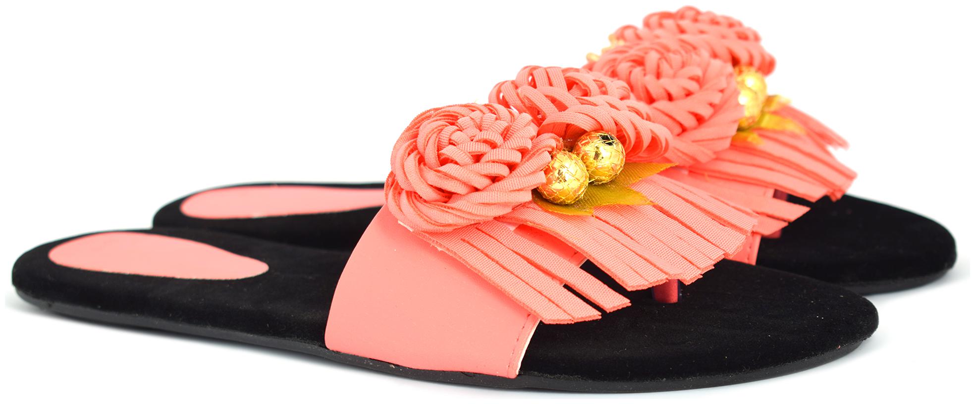 

AISHWARY GLAMS Women Black Open Toe Flats