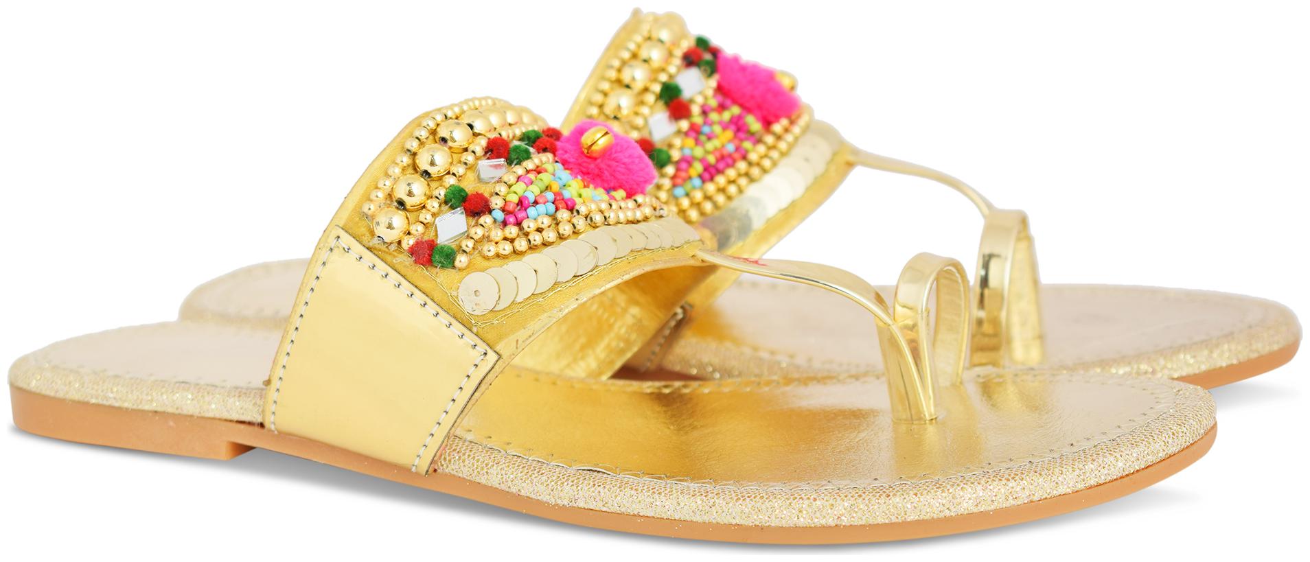 

AISHWARY GLAMS Women Silver One Toe Flats