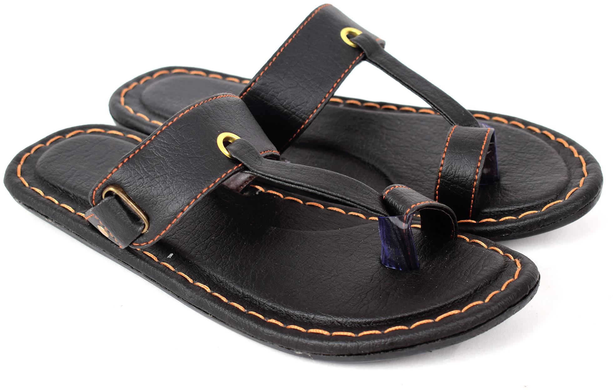 

Aishwary Glams Men Black Synthetic Slippers