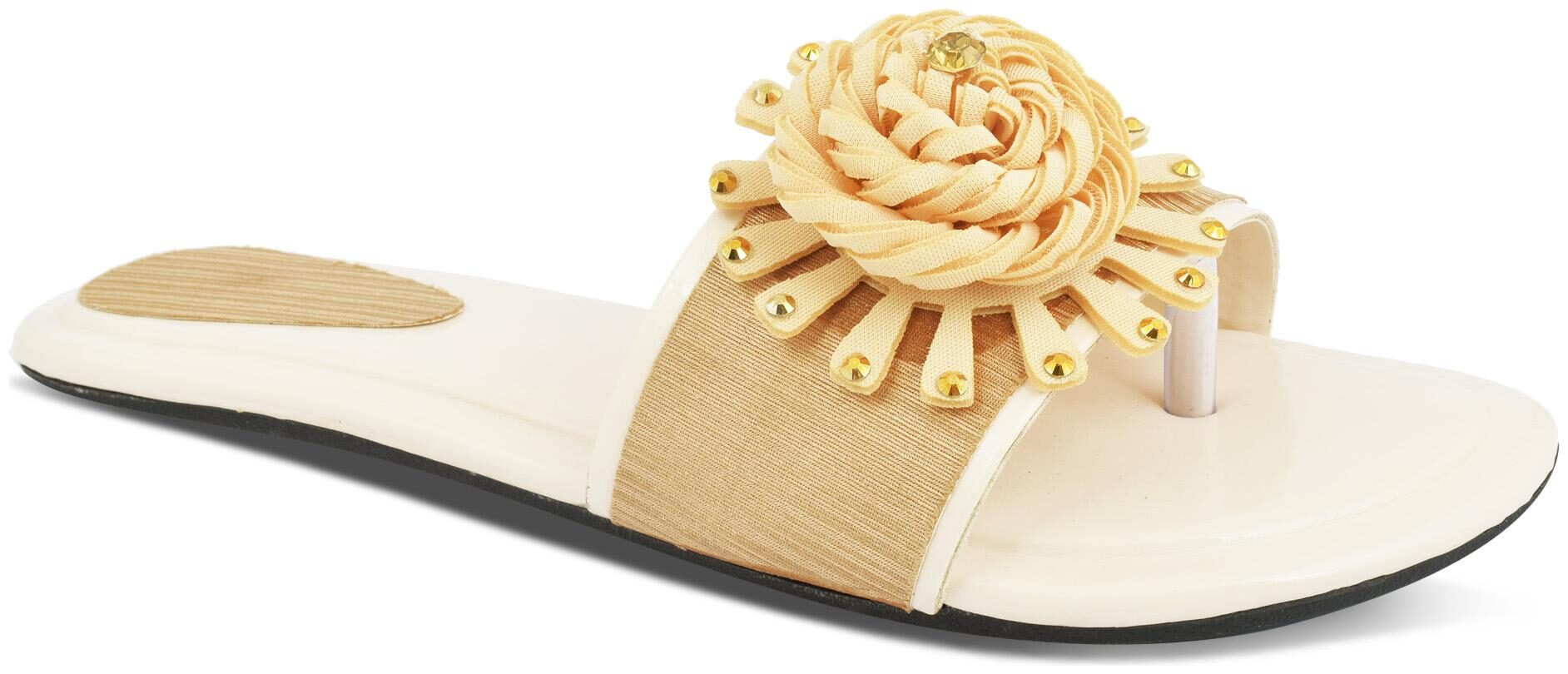 

AISHWARY GLAMS Women White One Toe Flats