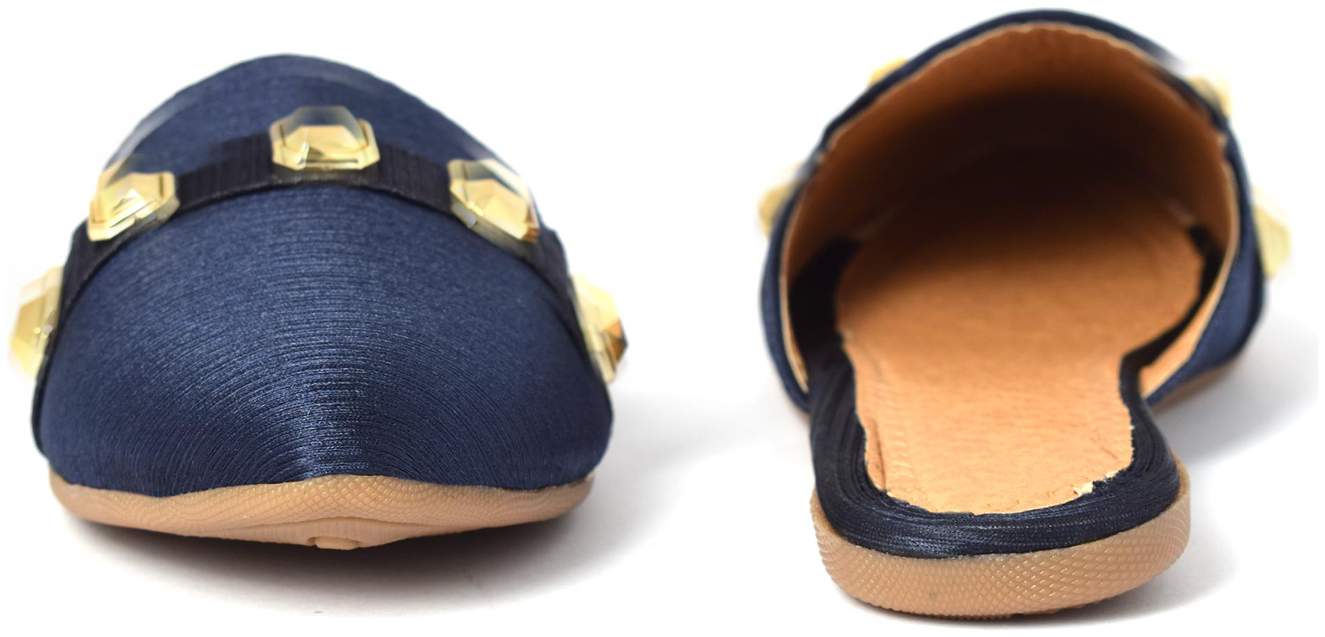 

AISHWARY GLAMS Women Blue Mules