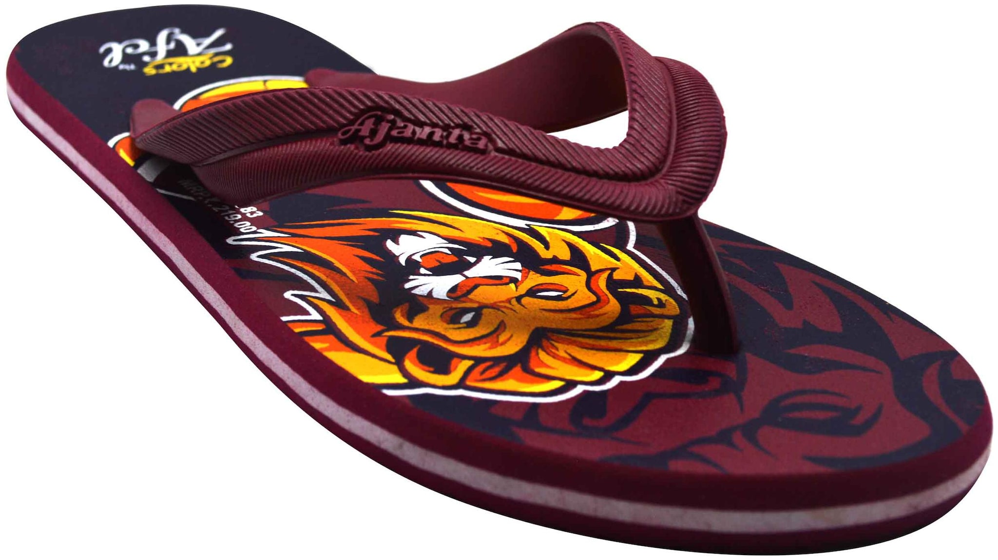 Ajanta Colors Flip Flops - Cherry