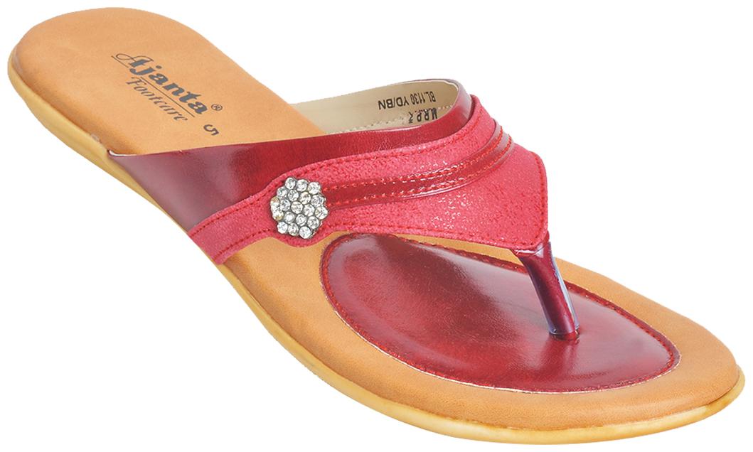

Ajanta Women s Classy Sandal Slippers - Maroon Beige