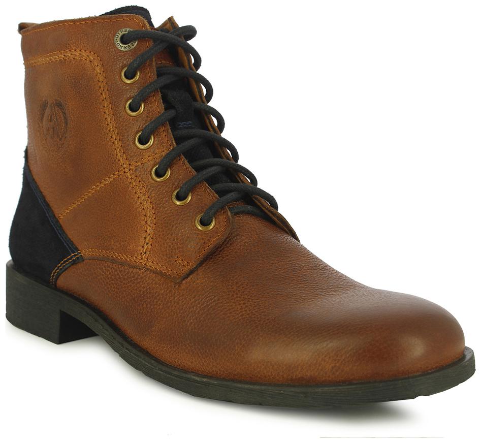 

Alberto Torresi Men Tan Ankle Boots - 66107 COGNAC NAVY - 66107