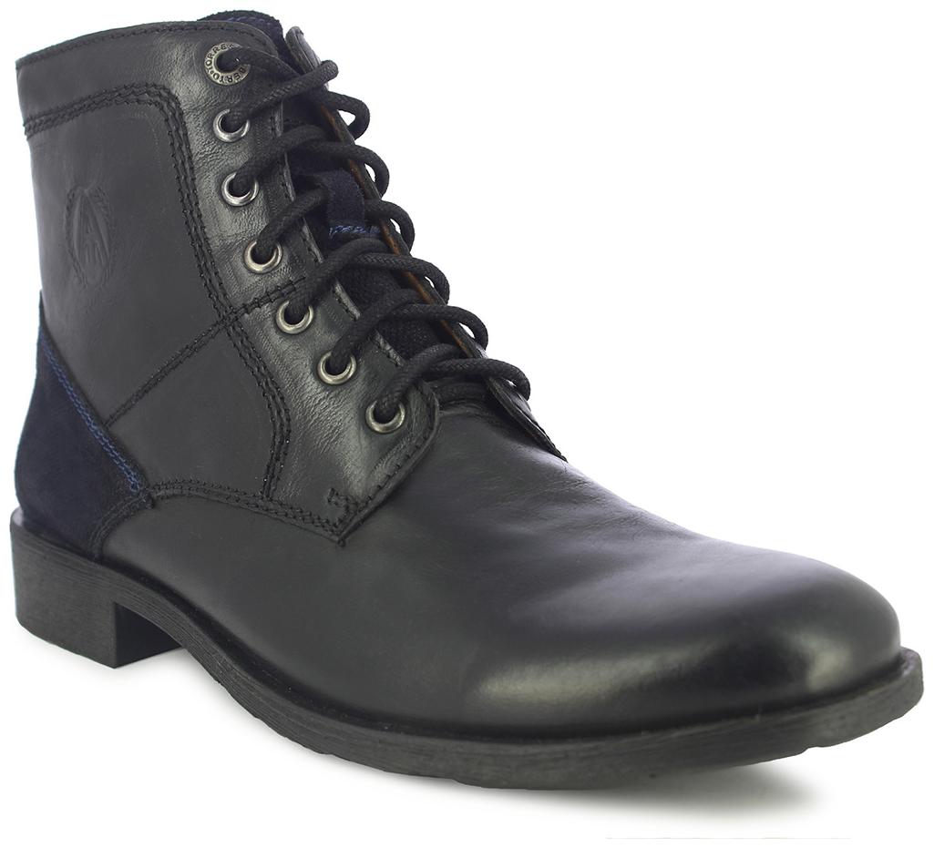 

Alberto Torresi Men Black Ankle Boots - 66107 BLACK NAVY - 66107