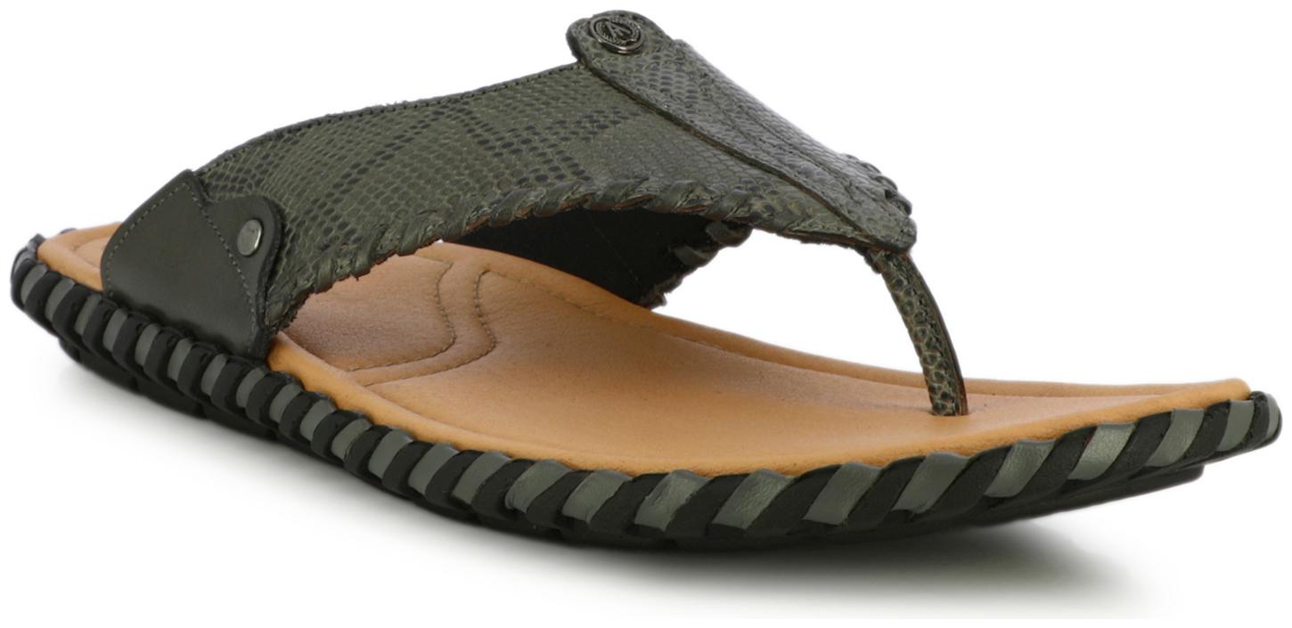 

Alberto Torresi Pattern Ash Grey Leather Slippers For Men