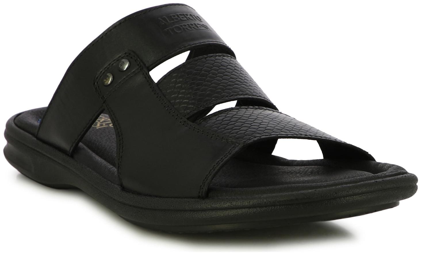 

Alberto Torresi Men Black Sandals