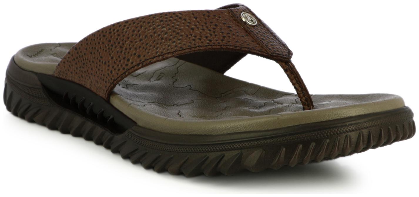 

Alberto Torresi Men s Leather Slippers In Brown With Thick Sole