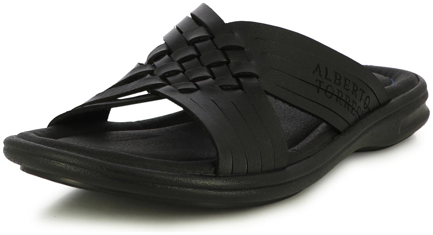

Alberto Torresi Ramzy Black Cross Band Slippers