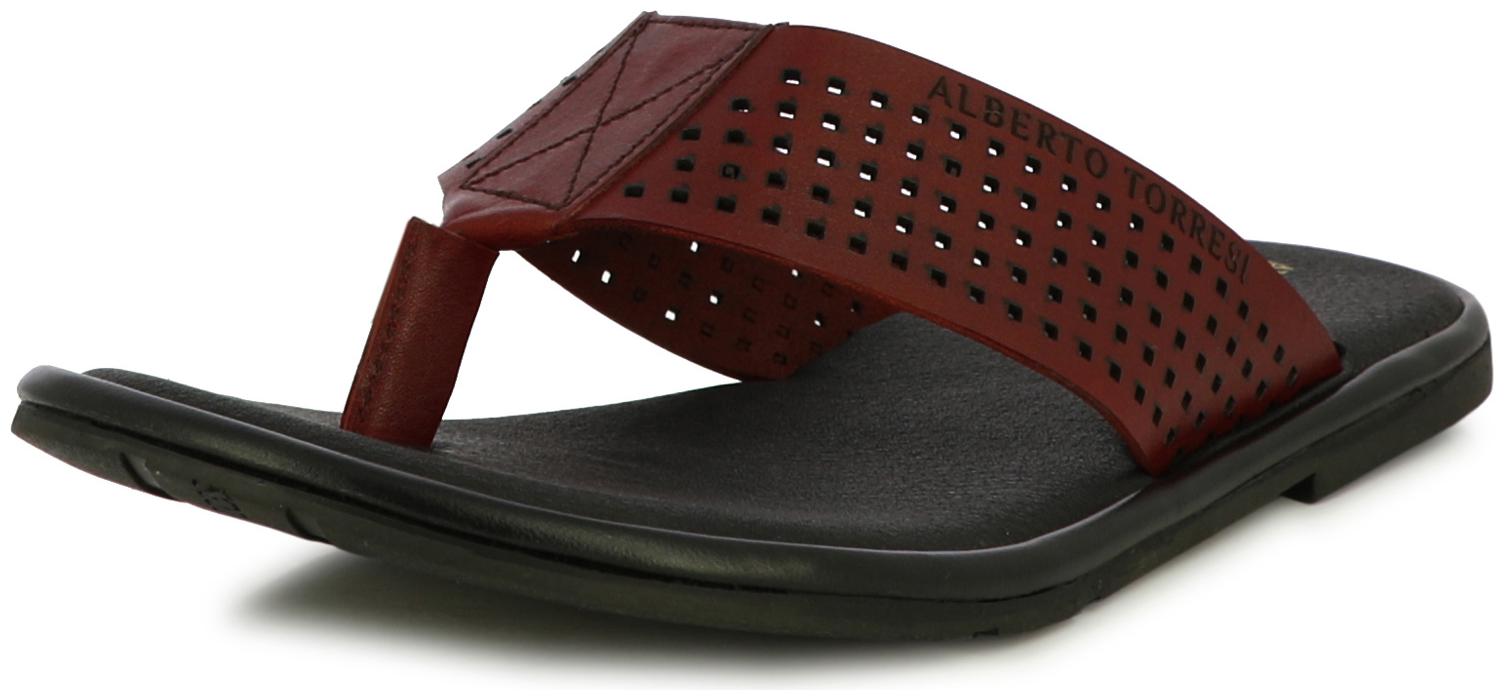 

Alberto Torresi Paleo Wide Perforated Strap Slippers