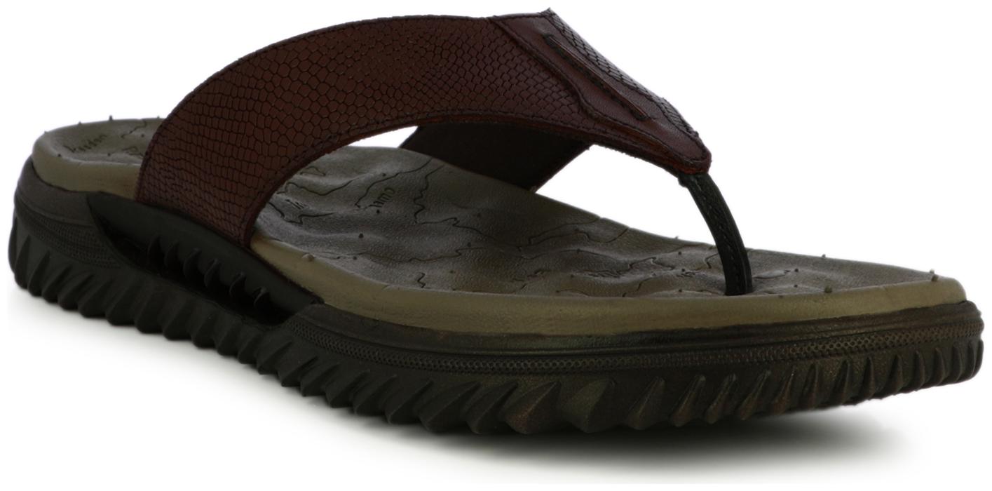 

Alberto Torresi Brown Genuine Leather Flip Flops For Men