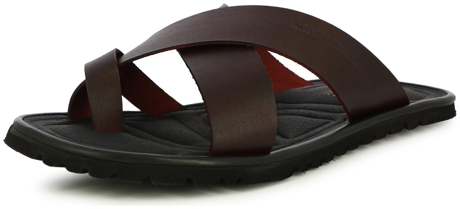

Alberto Torresi Carrie Red Criss-Cross Strap Slippers