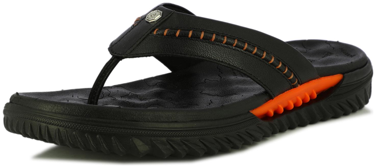 

Alberto Torresi Black Leather Flip Flops For Men