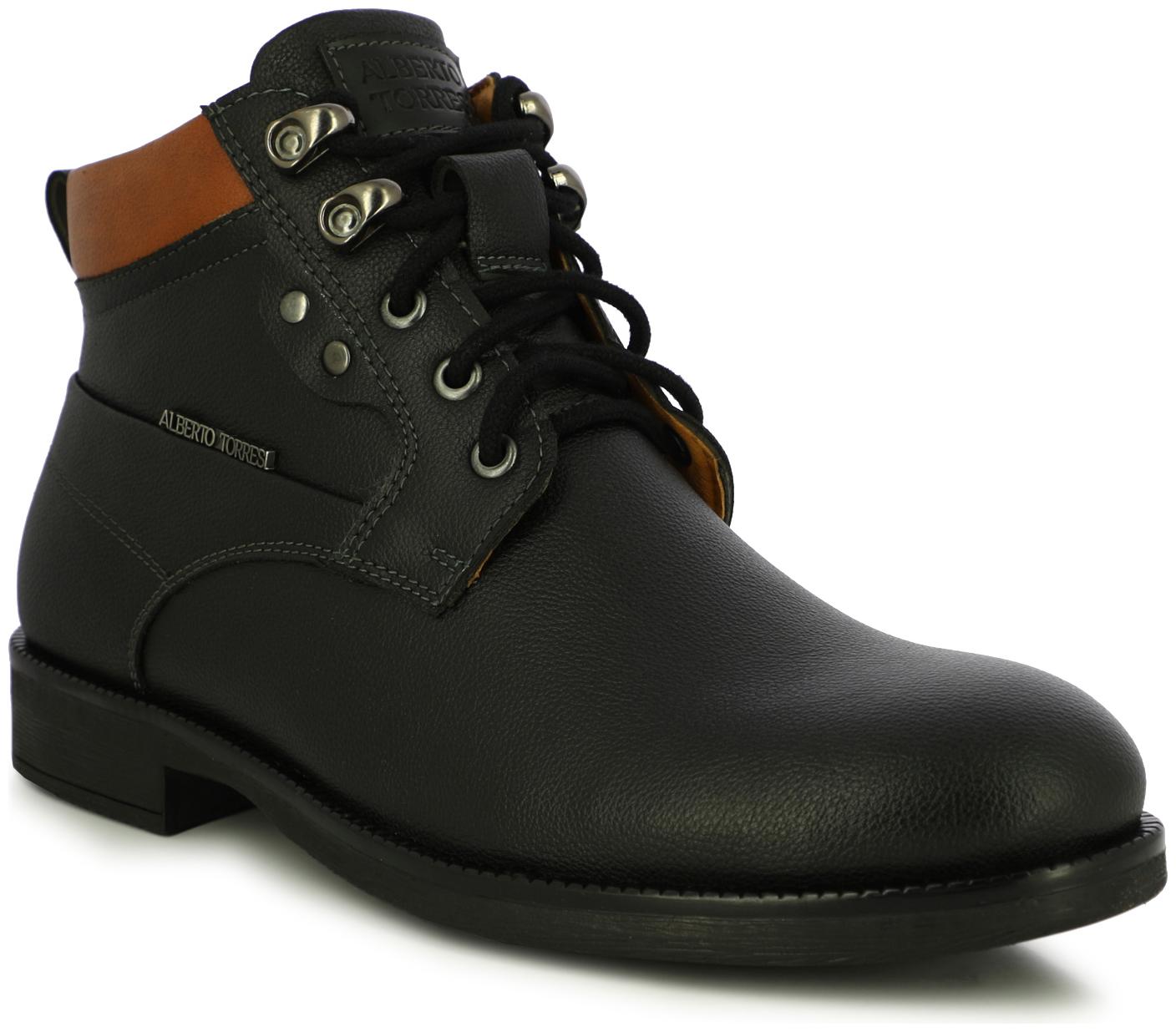 

Alberto Torresi Men Black Ankle Boots - 66190 BLACK TAN - 66190