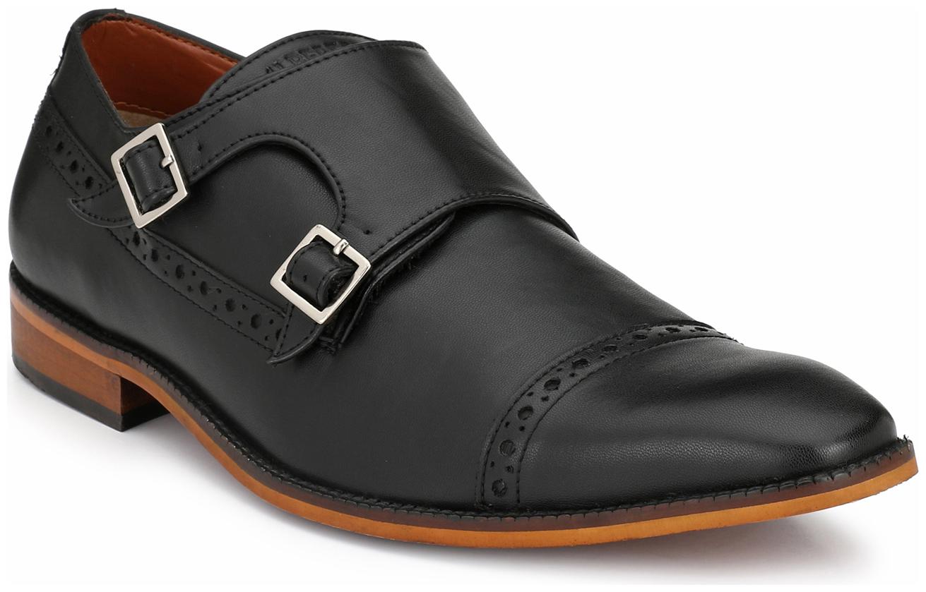

Alberto Torresi Men Black Monk Shoes Formal Shoes - 60913