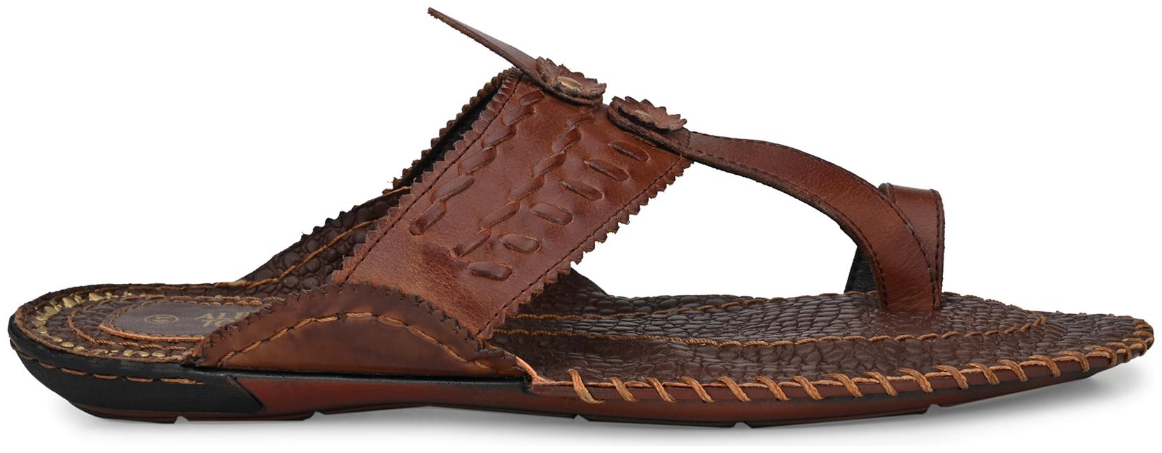 

Alberto Torresi Kohlapuri Brown And Tan Slippers For Men