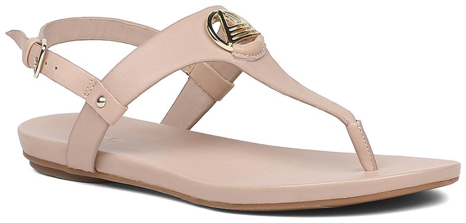 

Aldo Women Beige T-Strap Flats