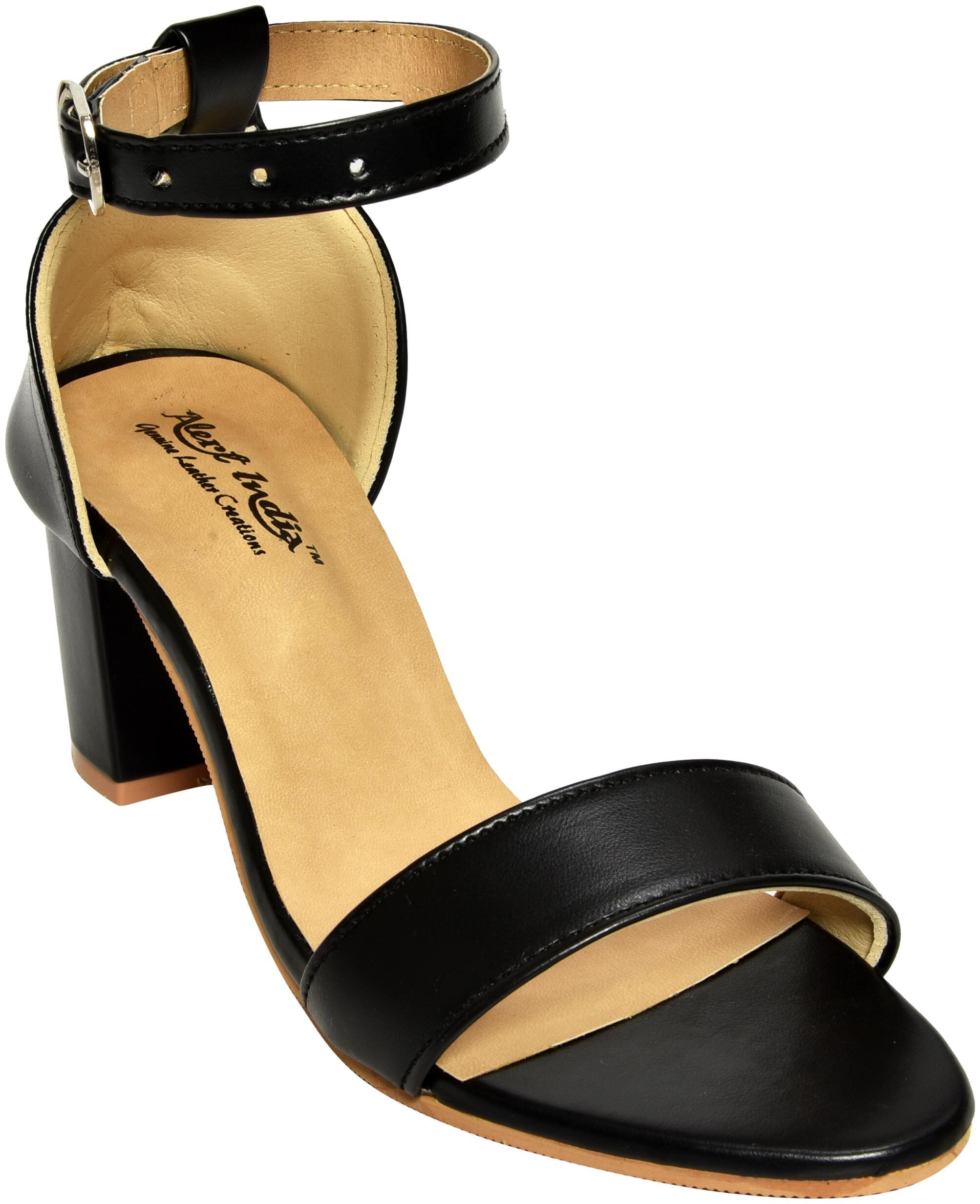 

Alert India Footwear Women Black Heeled Sandals