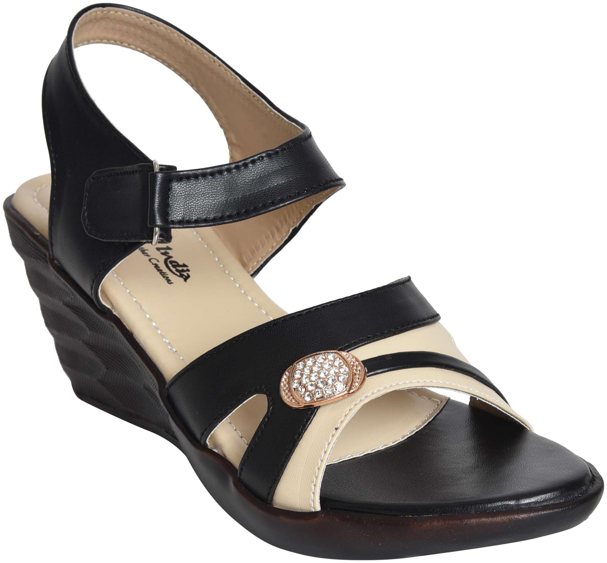 

Alert India Footwear Women Black T-Strap Flats
