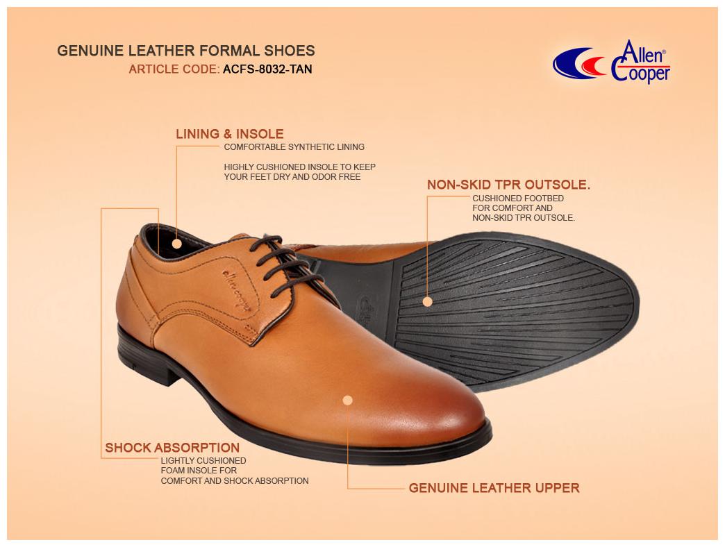 

Allen Cooper Tan Formal Shoes