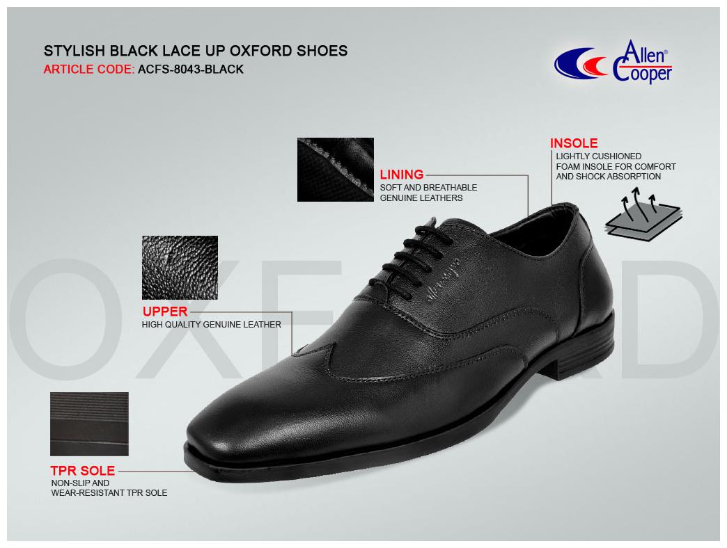 

Allen Cooper Black Formal Shoes