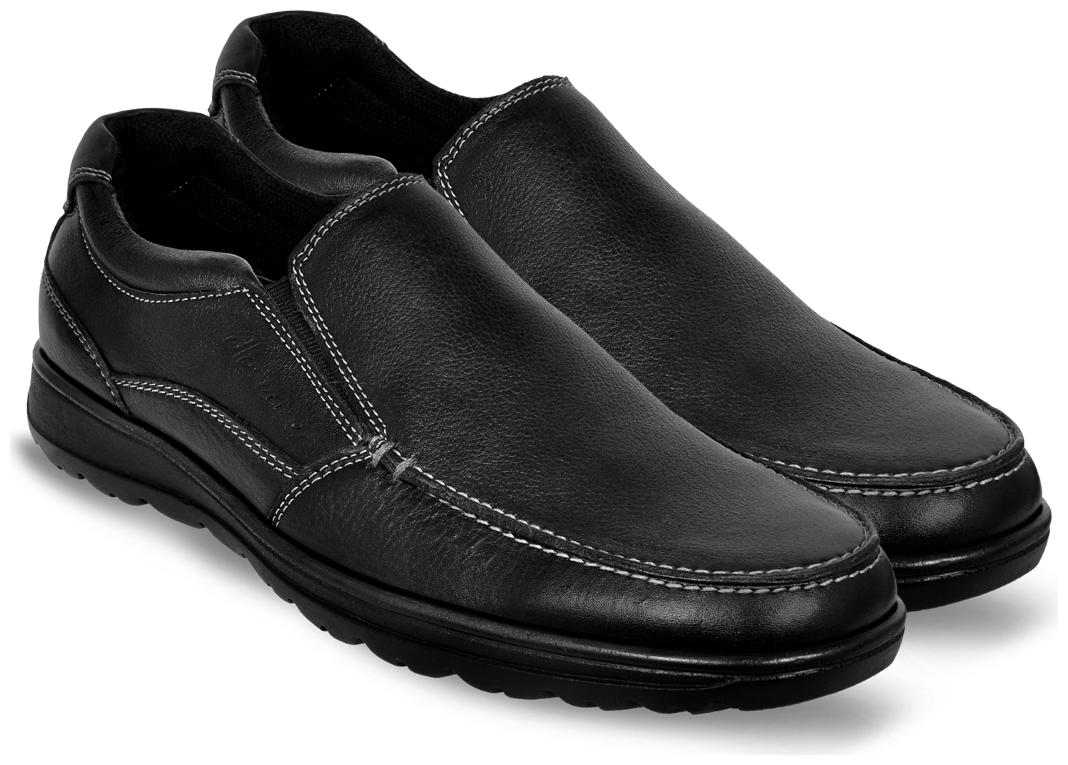 

Allen Cooper Men s Genuine Leather Black Casual Loafers