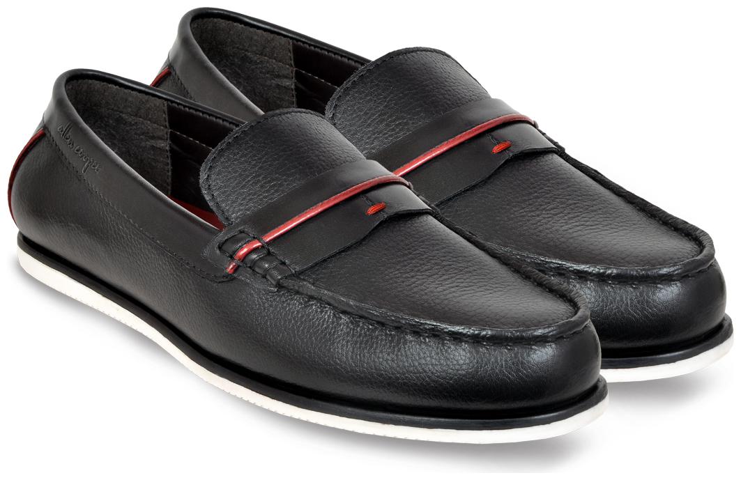 

Allen Cooper Men s Black Genuine Leather Loafers