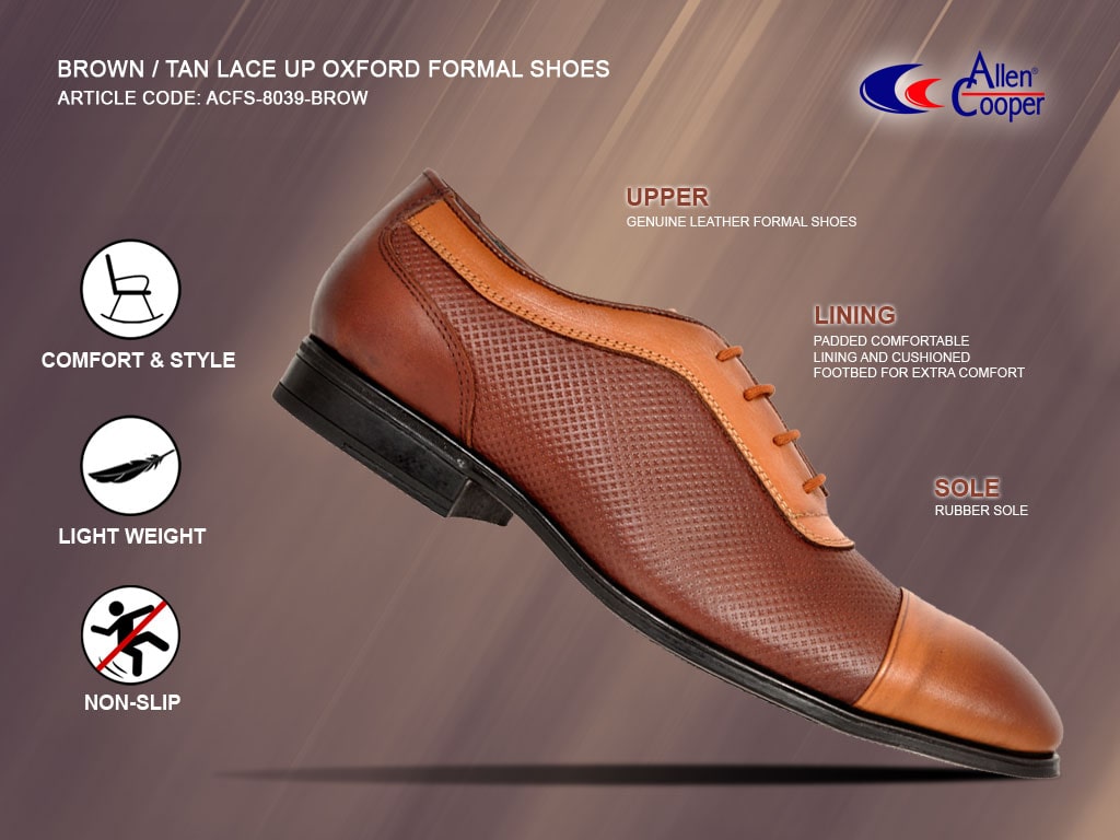 

Allen Cooper Brown Formal Shoes