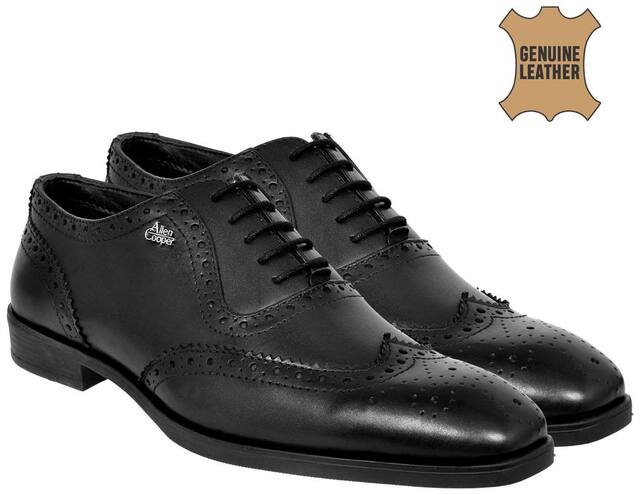 Allen Cooper Brogues Formal Shoes For Men ( BLACK )