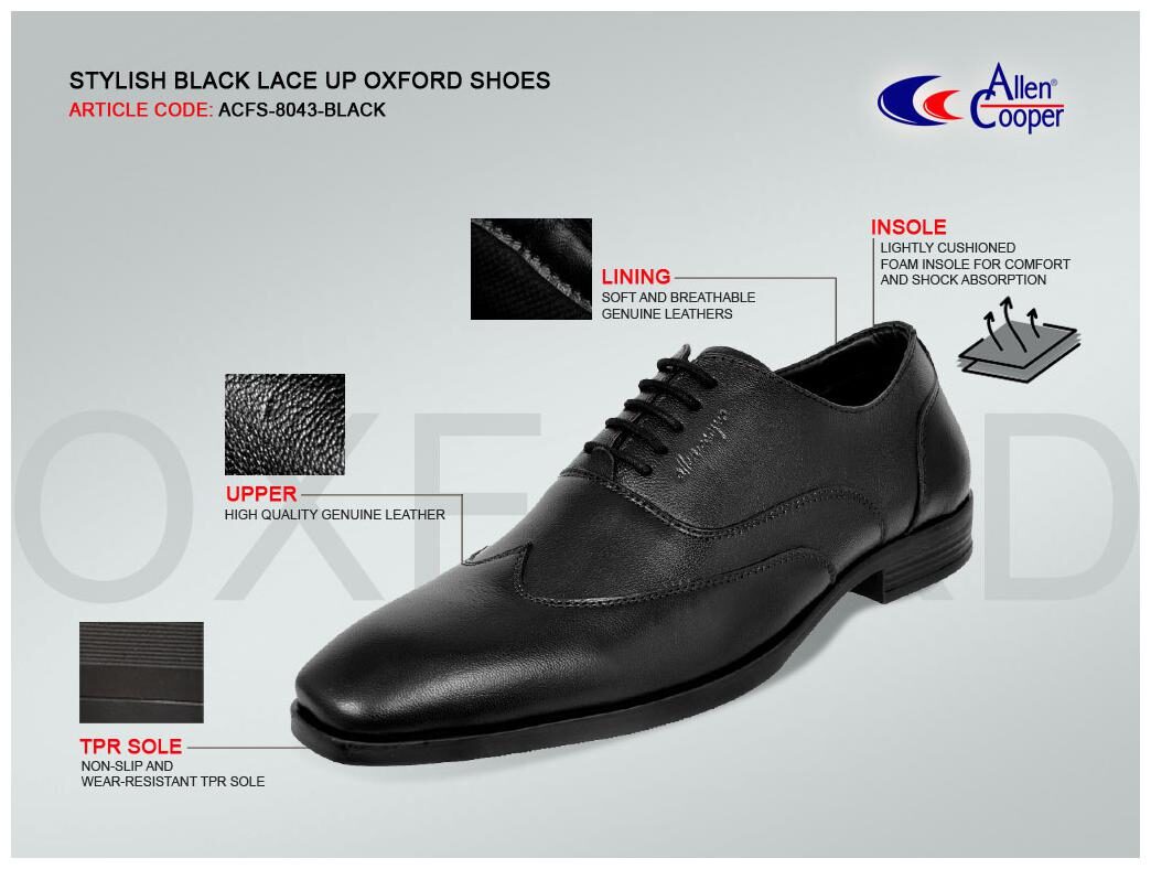 

Allen Cooper Black Formal Shoes