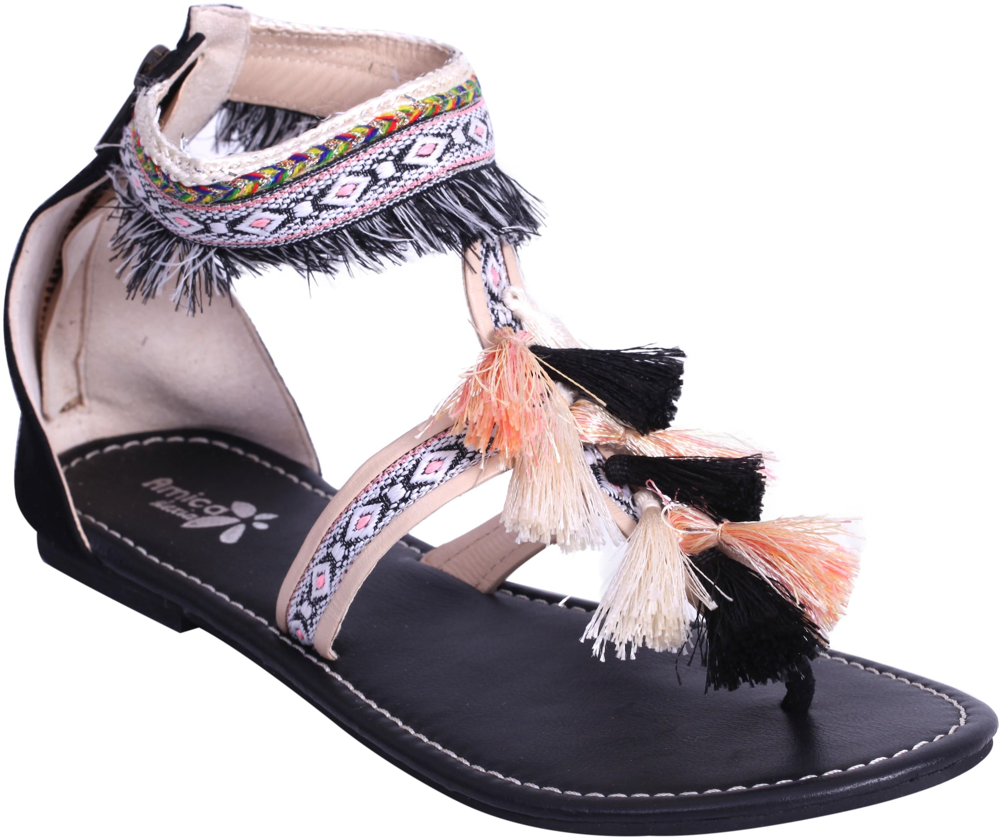 

Amica Slexia Women Beige Black Sandals