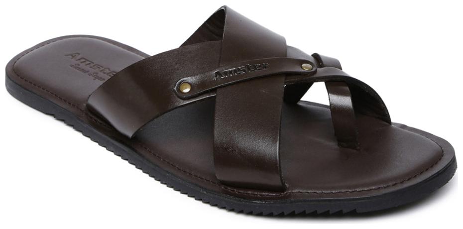 

Amster Mens Brown Geniune Leather Comfort Slippers