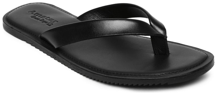 

Amster Mens Black Geniune Leather Comfort Slippers