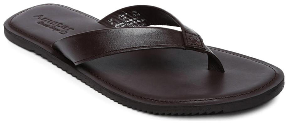 

Amster Mens Brown Geniune Leather Comfort Slippers