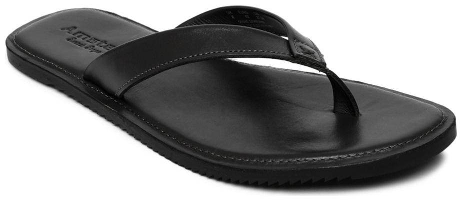 

Amster Mens Black Geniune Leather Comfort Slippers
