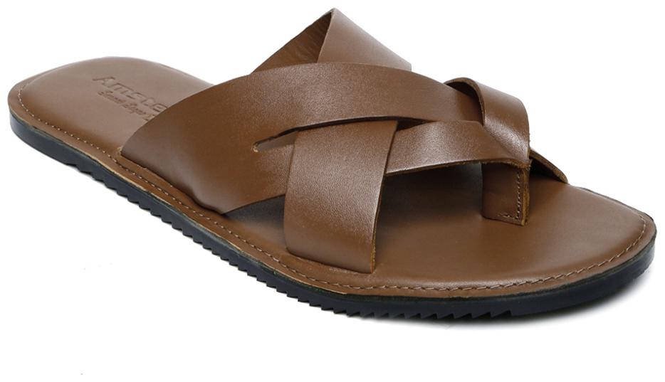 

Amster Mens Tan Geniune Leather Comfort Slippers