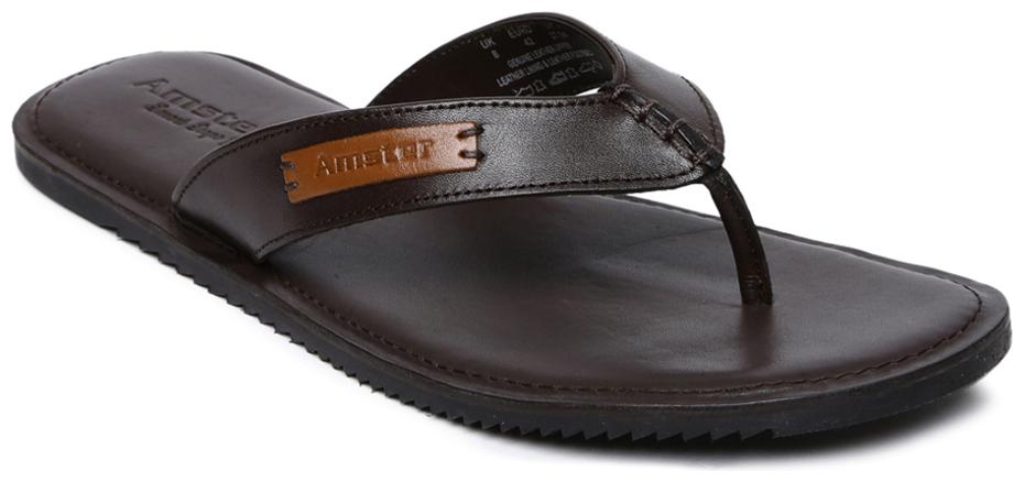 

Amster Mens Brown Geniune Leather Comfort Slippers