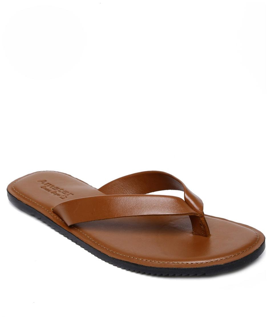 

Amster Mens Tan Geniune Leather Comfort Slippers