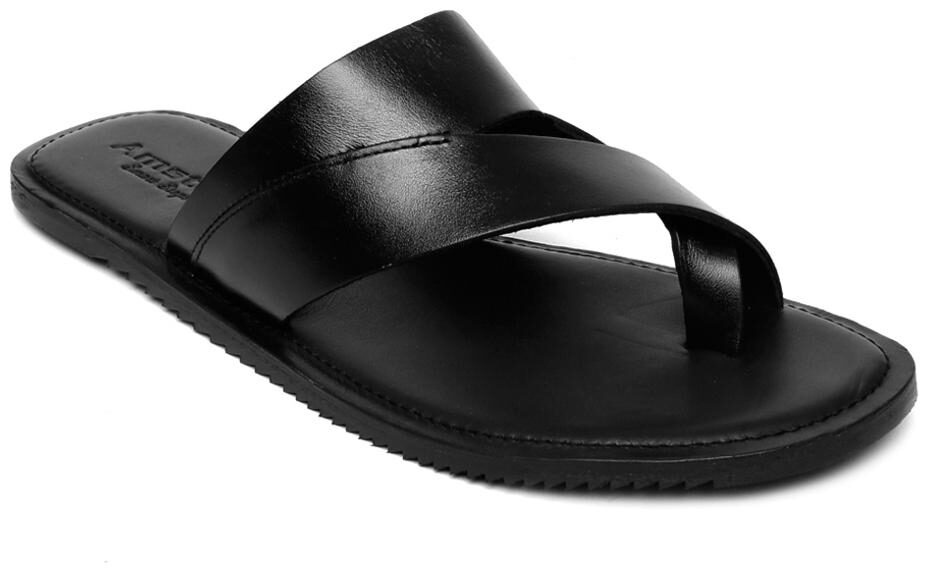 

Amster Mens Black Geniune Leather Comfort Slippers