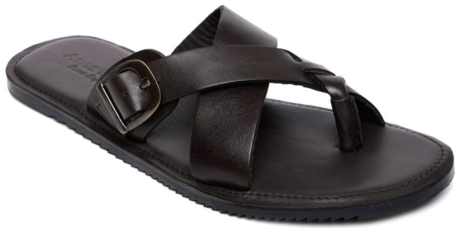

Amster Mens Brown Geniune Leather Comfort Slippers