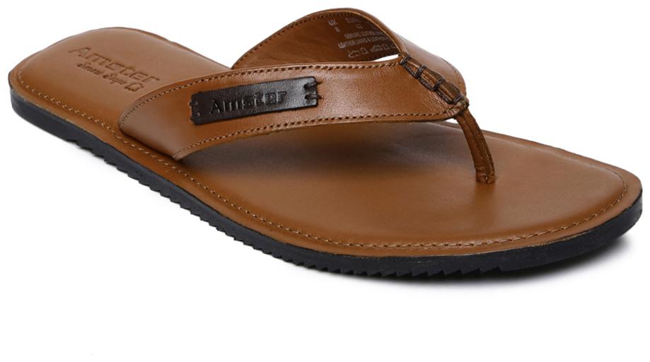 

Amster Mens Tan Geniune Leather Comfort Slippers